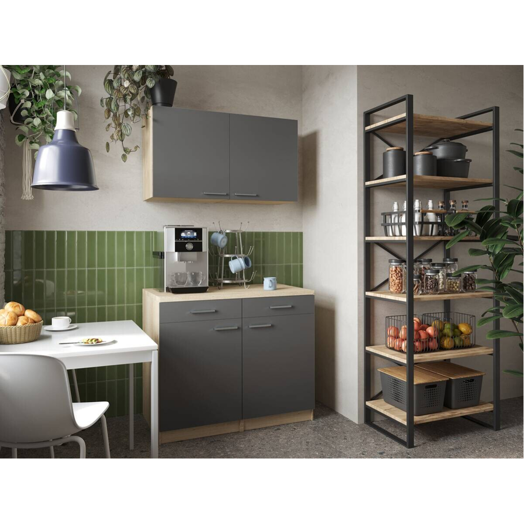 Anbauküchen-Set Merle grau B/H/T: ca. 100x200x60 cm