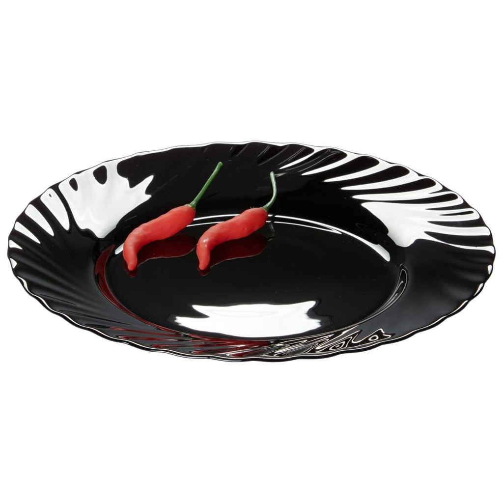 ARCOROC Essteller flach schwarz Opal-Hartglas D: ca. 24 cm