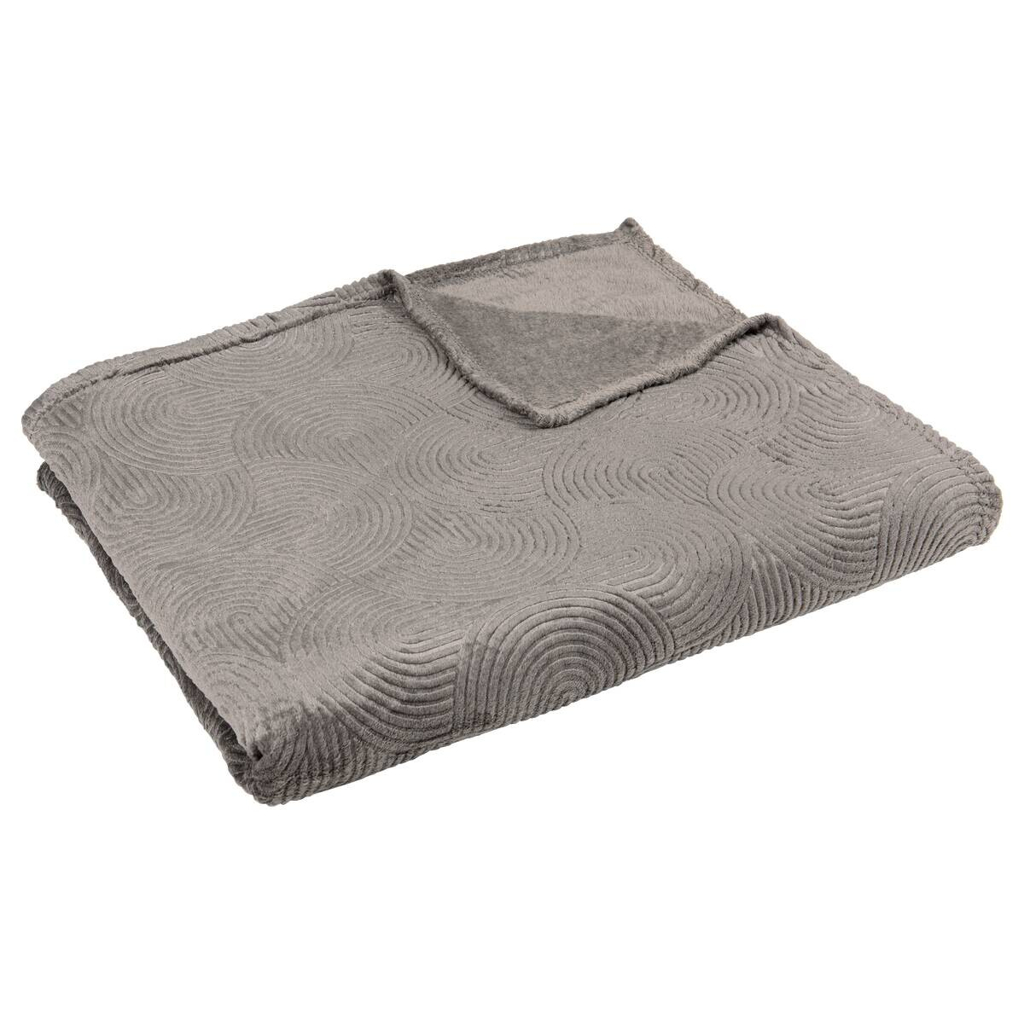 Wohndecke grau Polyester B/L: ca. 180x210 cm