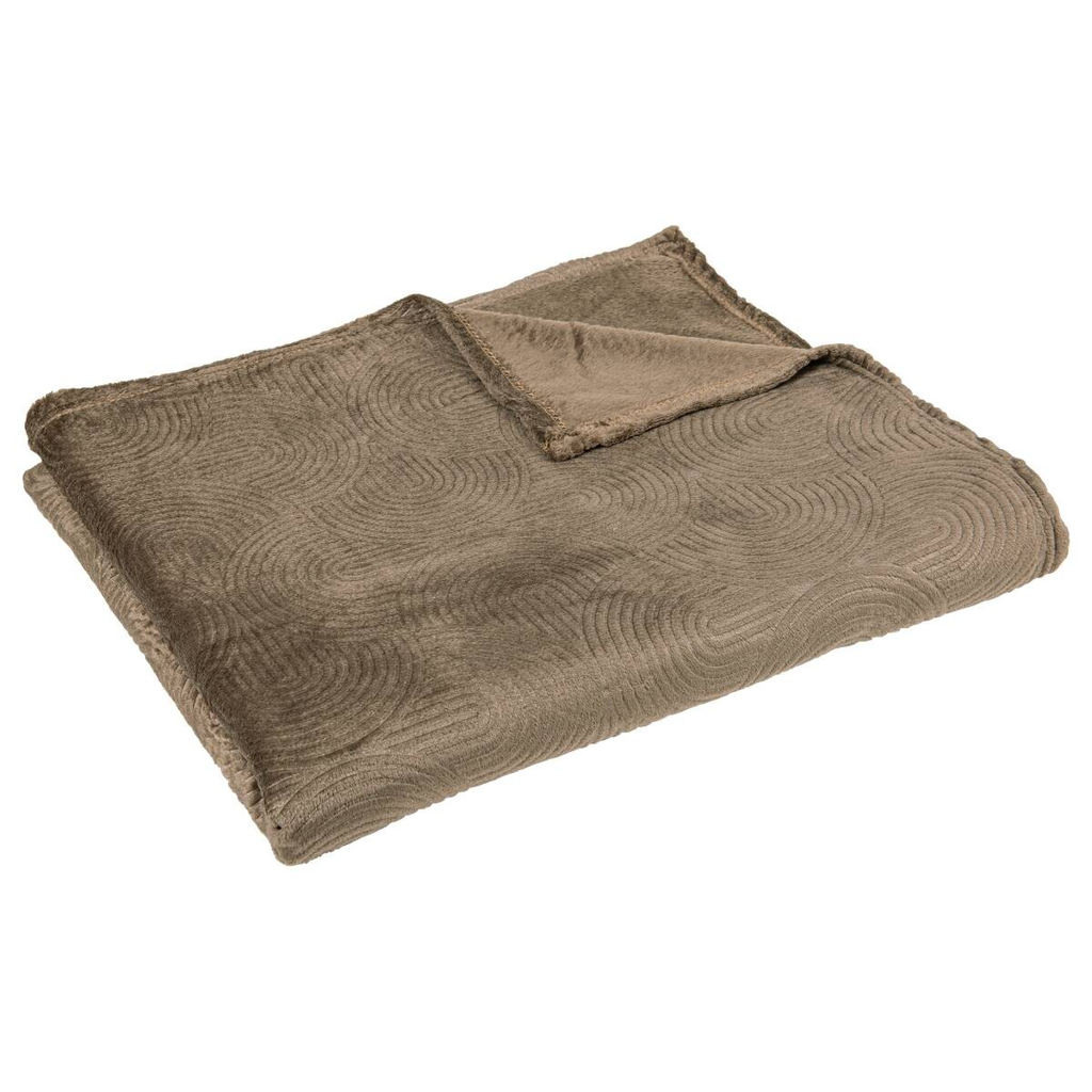 Wohndecke braun Polyester B/L: ca. 180x210 cm