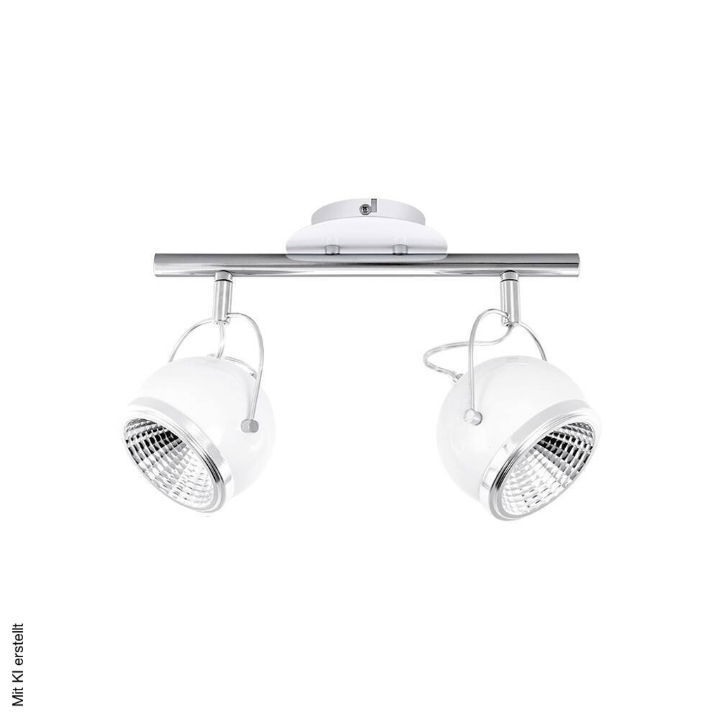 SPOT Light Spotbalken Ball nickel matt weiß Metall B/H/T: ca. 35x23x13 cm GU10 2 Brennstellen