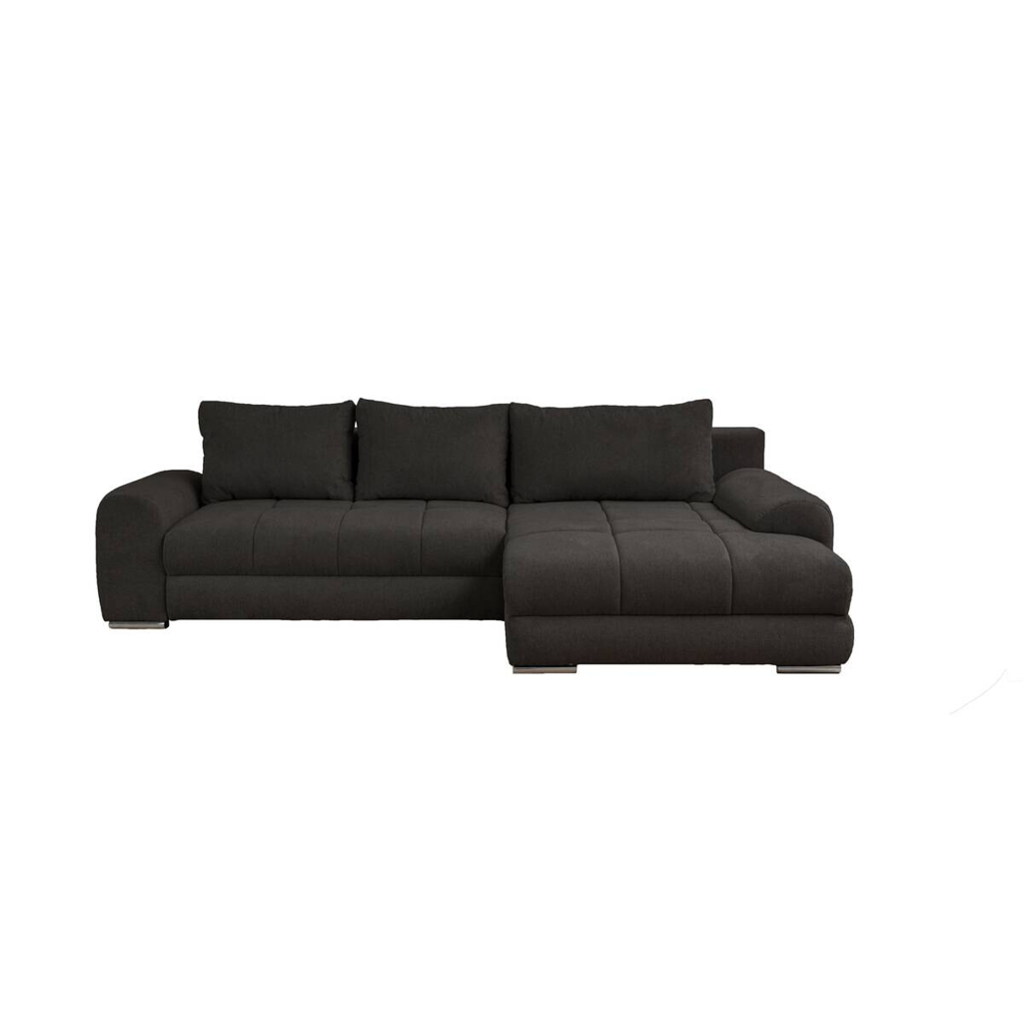 Ecksofa mit Bettfunktion und Bettkasten Lorenz schwarz Microfaser B/H/T: ca. 284x74x180 cm