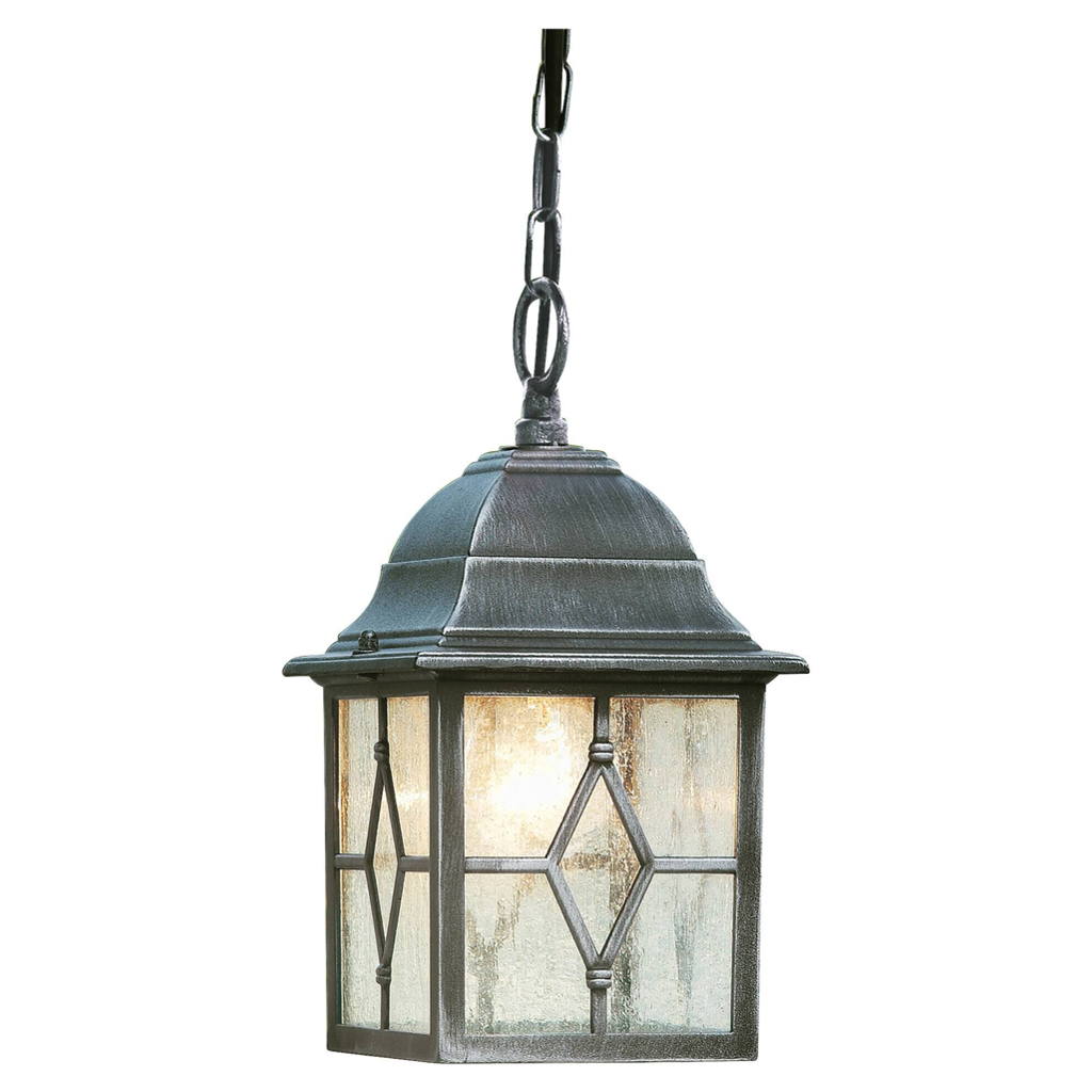 Searchlight Außenleuchte Genoa schwarz Glas Stahl B/H/L: ca. 15x88x15 cm E27 1 Brennstellen