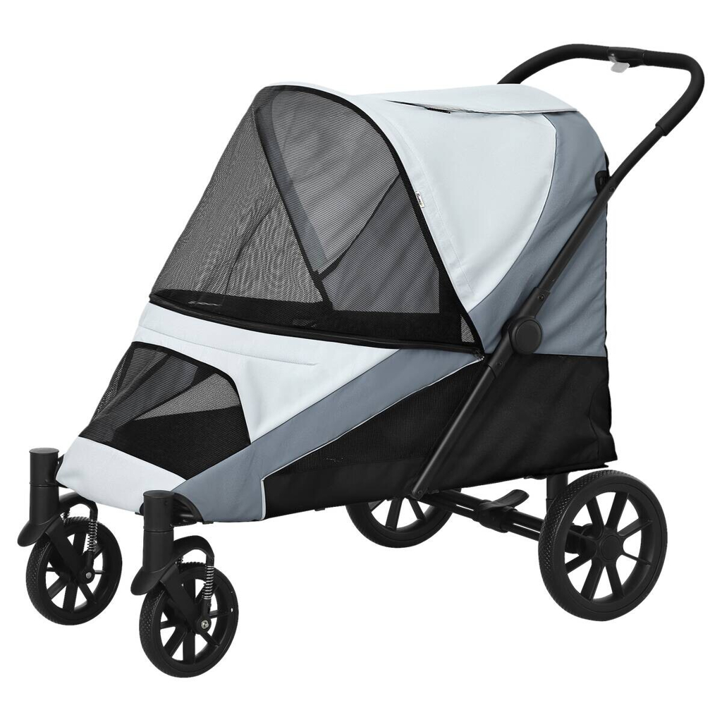 PawHut Hundewagen grau Polyester B/H/L: ca. 67x100x124 cm