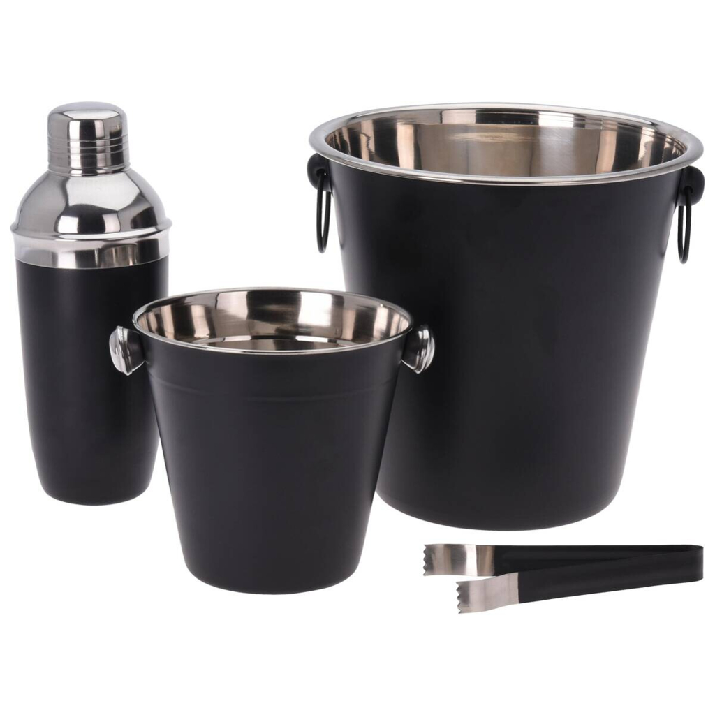 EH Barware Cocktail-Shaker Set schwarz Edelstahl B/H/L: ca. 22,5x22,5x23 cm