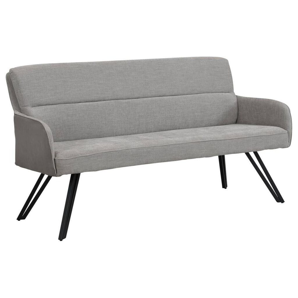 Sitzbank TINO schwarz grau Metall Microfaser B/H/T: ca. 160x94x67 cm