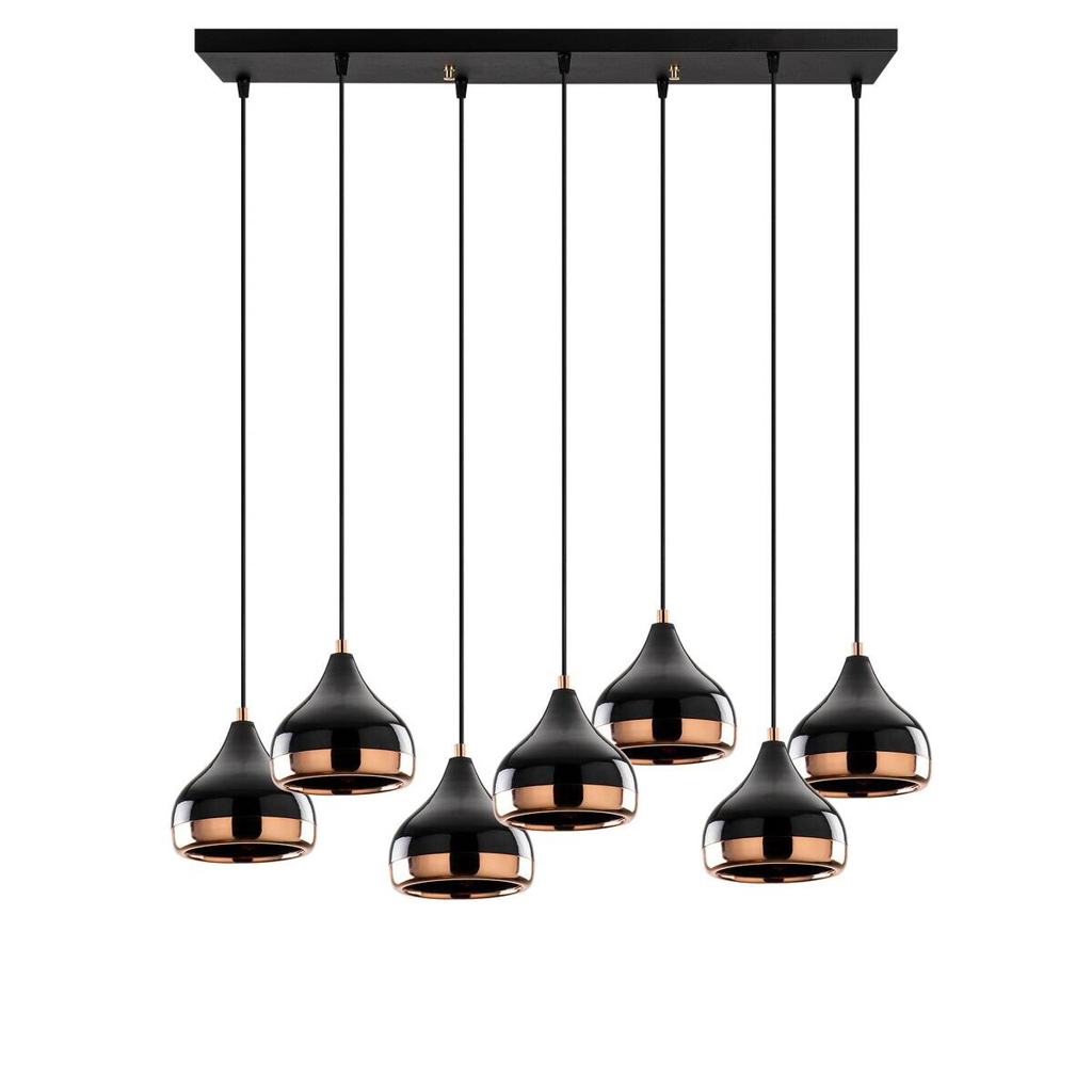 Opviq Pendelleuchte Yildo-6894 schwarz B/H/T/L: ca. 88x112x36x88 cm E27 7 Brennstellen
