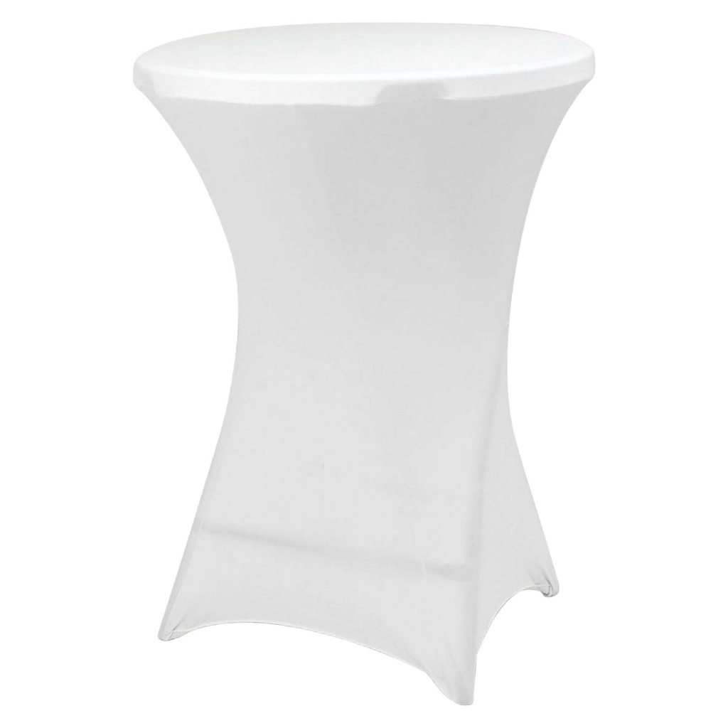 VCM Stretch-Husse für Stehtisch weiß Polyester-Mischgewebe H/D: ca. 110x80 cm