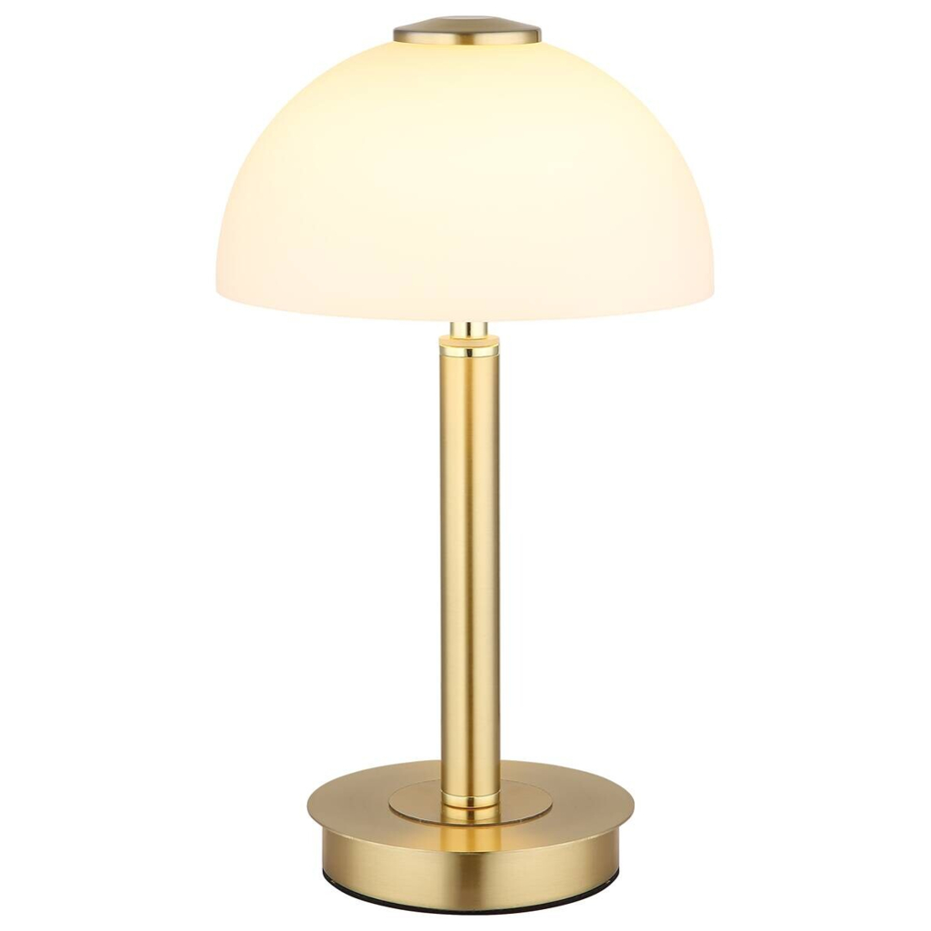 GLOBO LED-Tischleuchte messing Opal Metall Kunststoff Glas H/D: ca. 31,5x18 cm 1 Brennstellen
