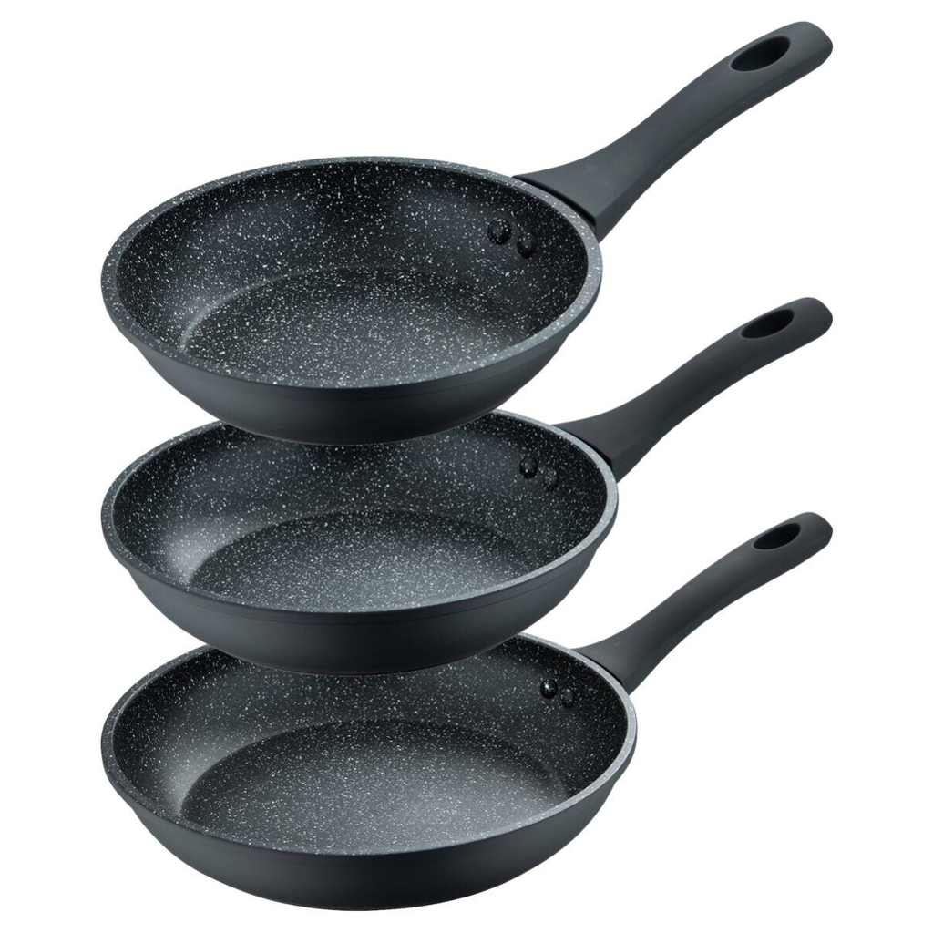 SAN IGNACIO Pfannen-Set NIZA schwarz Aluminium 3 tlg.