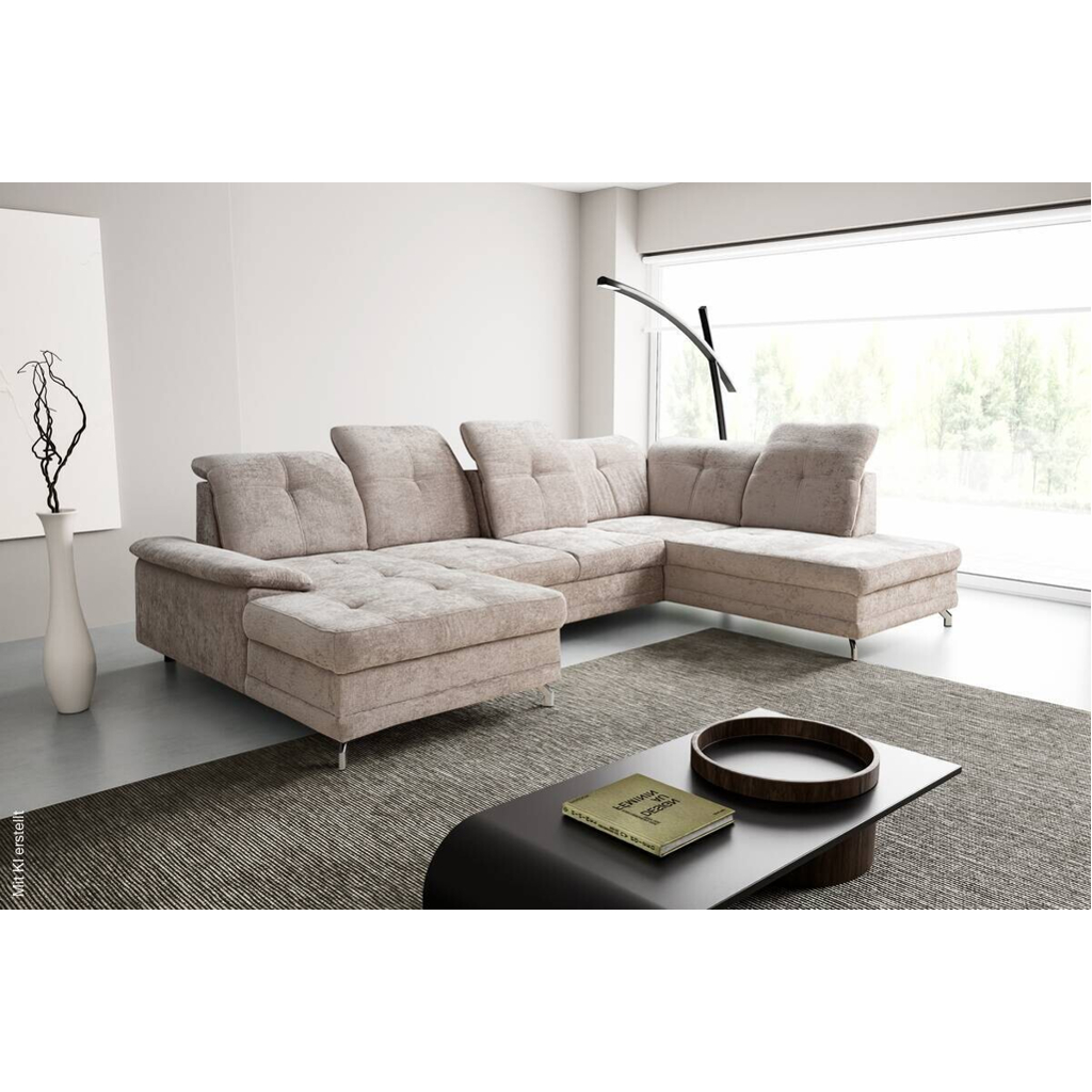 Wohnlandschaft Kendo grau Microfaser B/H/T: ca. 337x105x172 cm