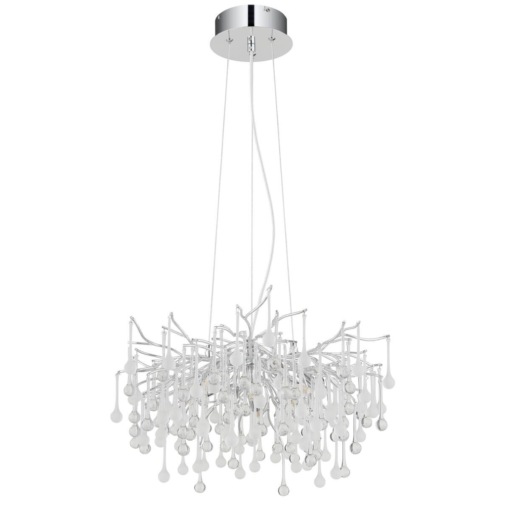 GLOBO Kronleuchter Chrom Aluminium Metall H/T: ca. 150x60 cm G9 10 Brennstellen