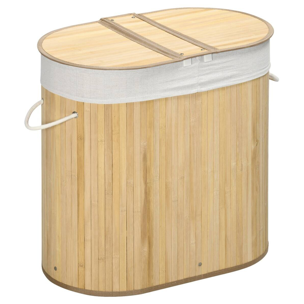 HOMCOM Wäschekorb natur Polypropylen B/H/L: ca. 37x62,5x60,5 cm