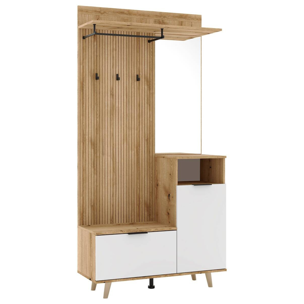 Garderobe NORDIC Eiche Evoke Oak Nachbildung weiß B/H/T: ca. 100x204x40 cm