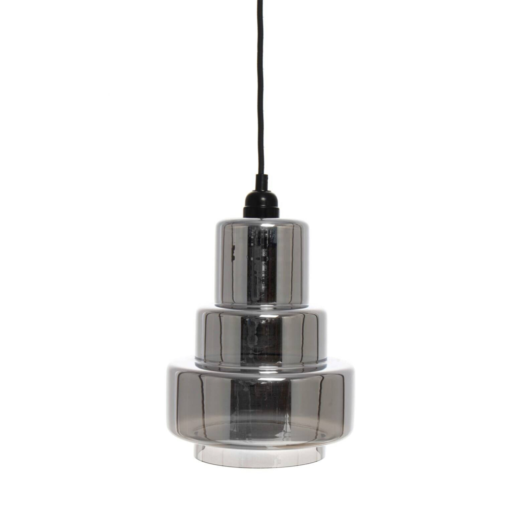 Kayoom Pendelleuchte silber Glas B/H/L: ca. 20x29x20 cm E27 1 Brennstellen