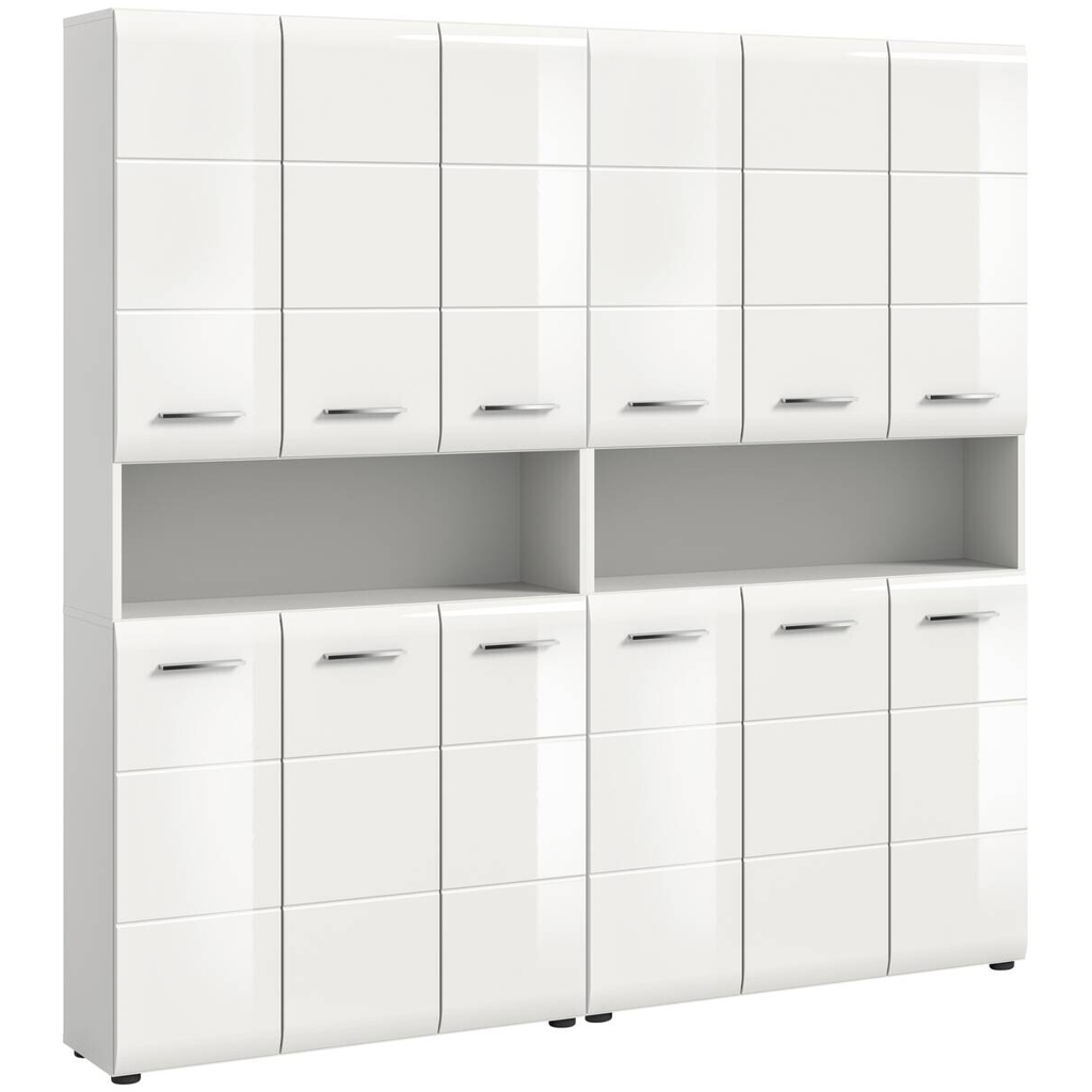 Badezimmer-Set Ice weiß weiß Hochglanz B/H/T: ca. 180x185x30 cm
