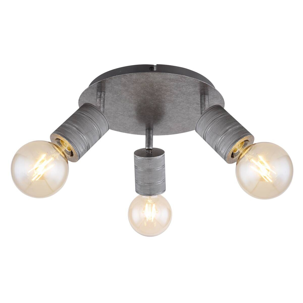 GLOBO Spot silber Metall H/D: ca. 16x28 cm E27 3 Brennstellen