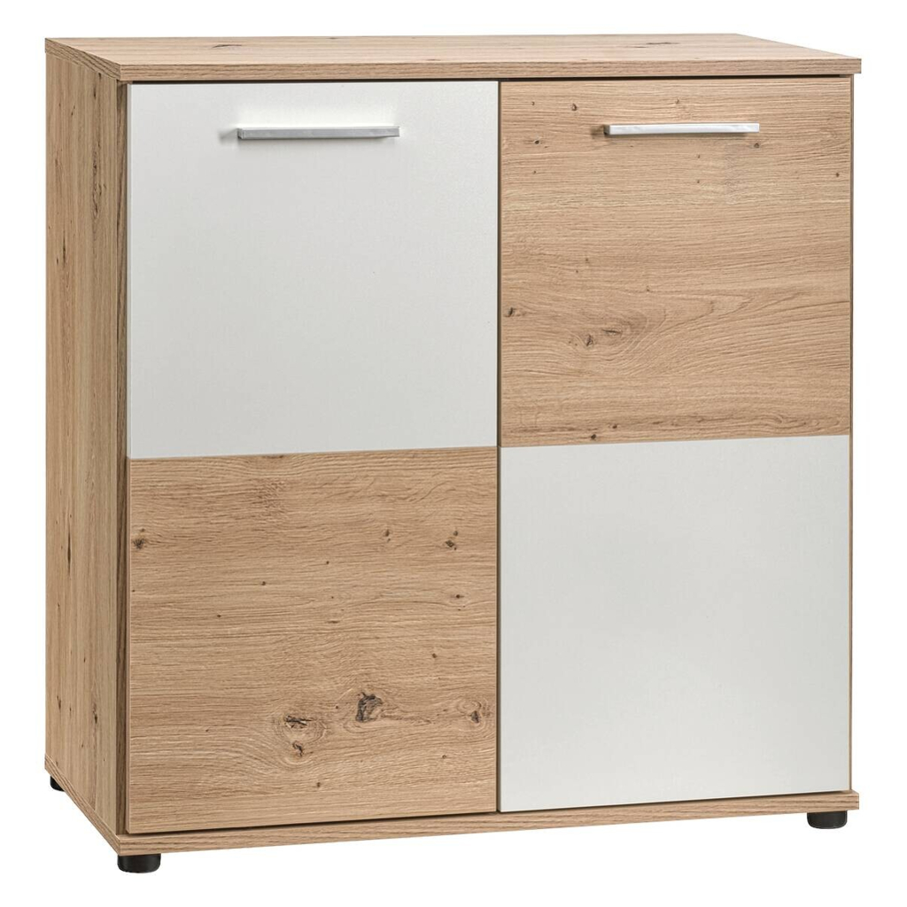 Kommode Zero Eiche Artisan Oak Nachbildung weiß B/H/T: ca. 72x72x34 cm