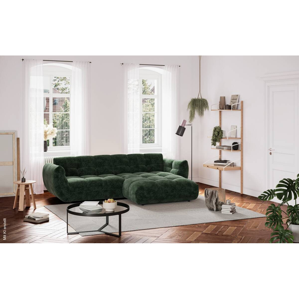 Ecksofa grün Microfaser B/H/T: ca. 280x81x178 cm