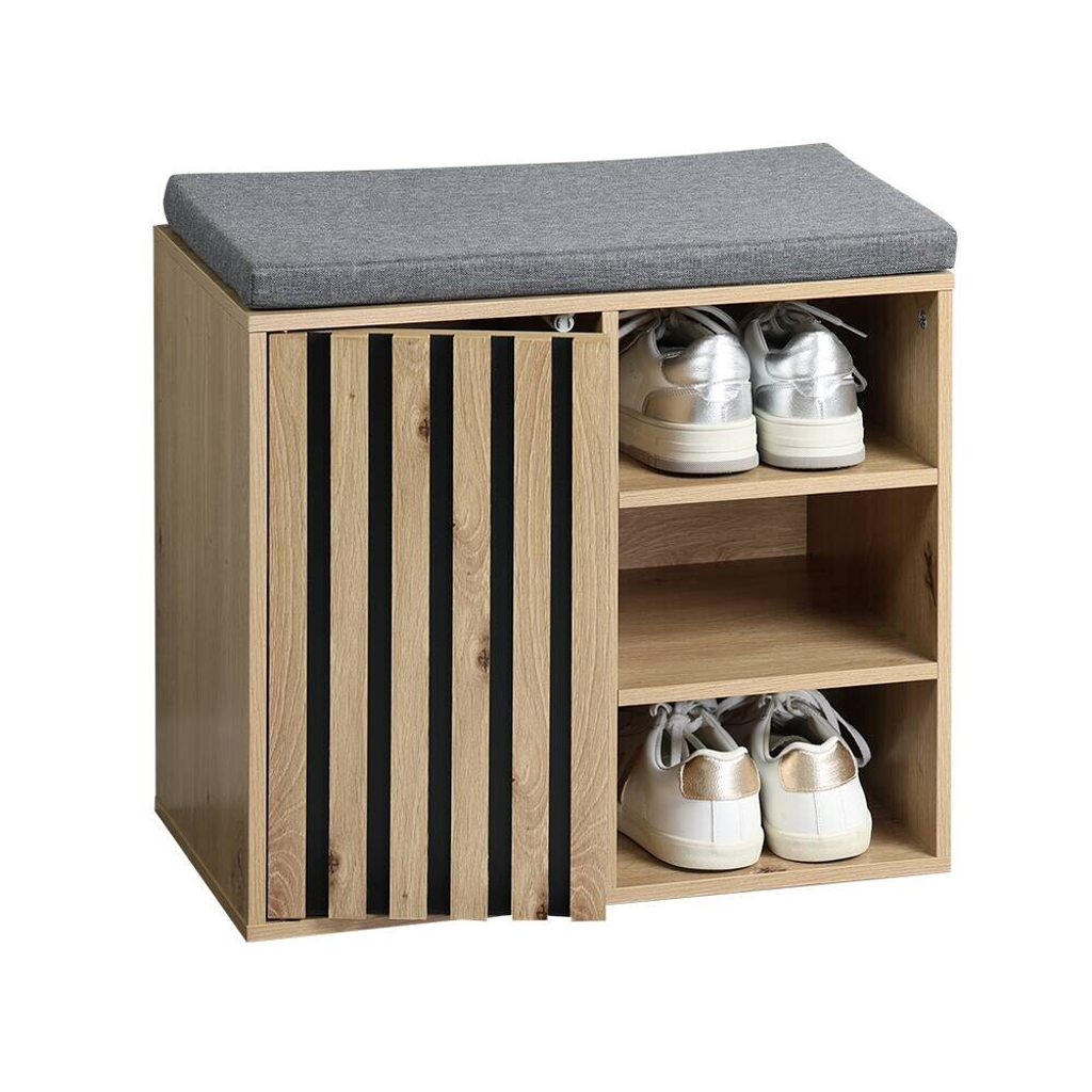 Kesper Schuhschrank grau Holz B/H/L: ca. 29,5x48x51,5 cm
