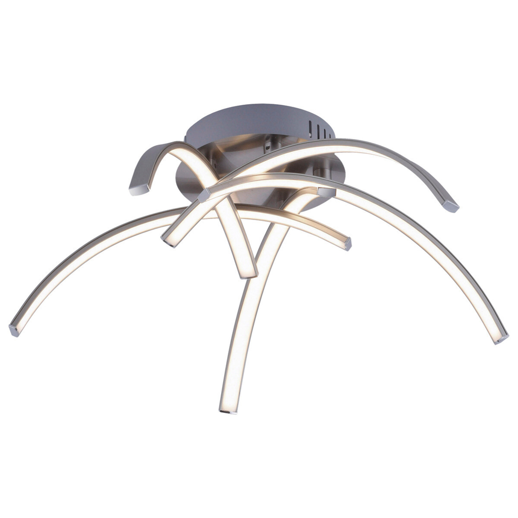 Just Light Deckenleuchte Valerie stahlfarbig Alu Eisen Kunststoff H/D: ca. 14x47 cm