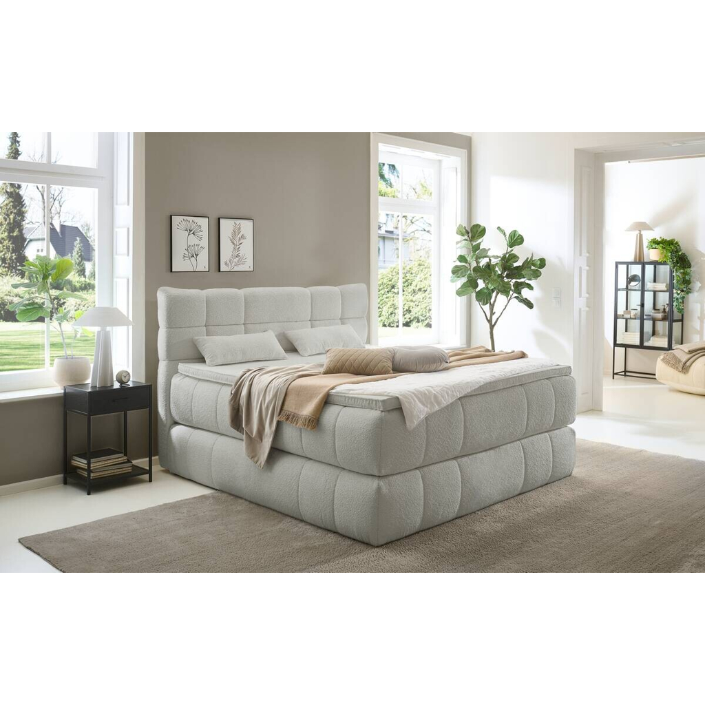 Boxspringbett Cannes steingrau Liegefläche B/L: ca. 180x200 cm