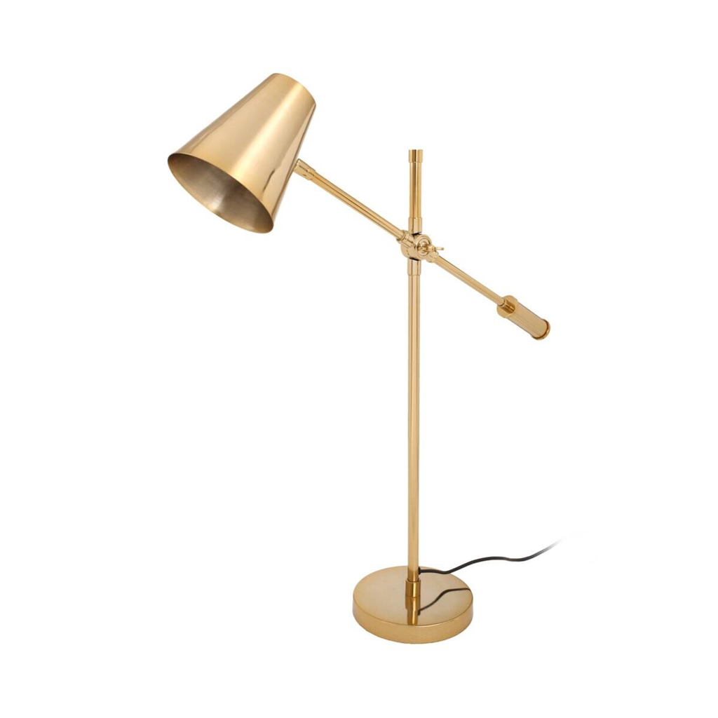 Kayoom Tischleuchte gold Messing Stahl Eisen B/H/L: ca. 18x74x68 cm E27 1 Brennstellen