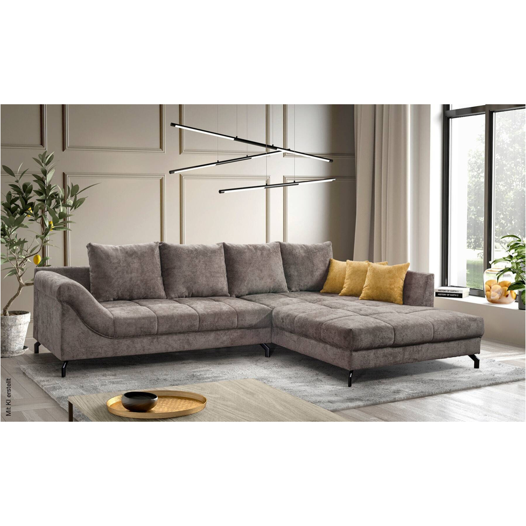 Ecksofa stone Microfaser B/H/T: ca. 306x92x203 cm