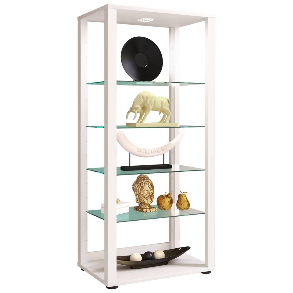 Standvitrine Glasol weiß Holzwerkstoff Glas B/H/T: ca. 52x118x35 cm