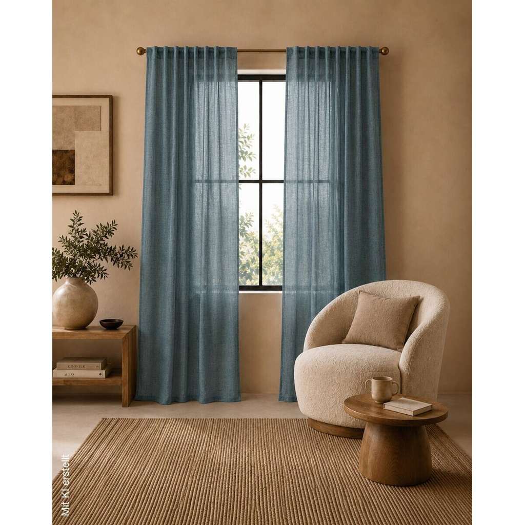 Thermovorhang Softy rauchblau B/L: ca. 140x245 cm