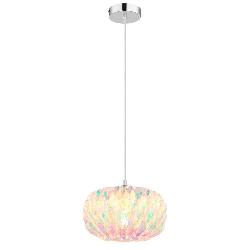 GLOBO Pendelleuchte Chrom Metall Kunststoff H/D: ca. 120x25 cm E27 1 Brennstellen