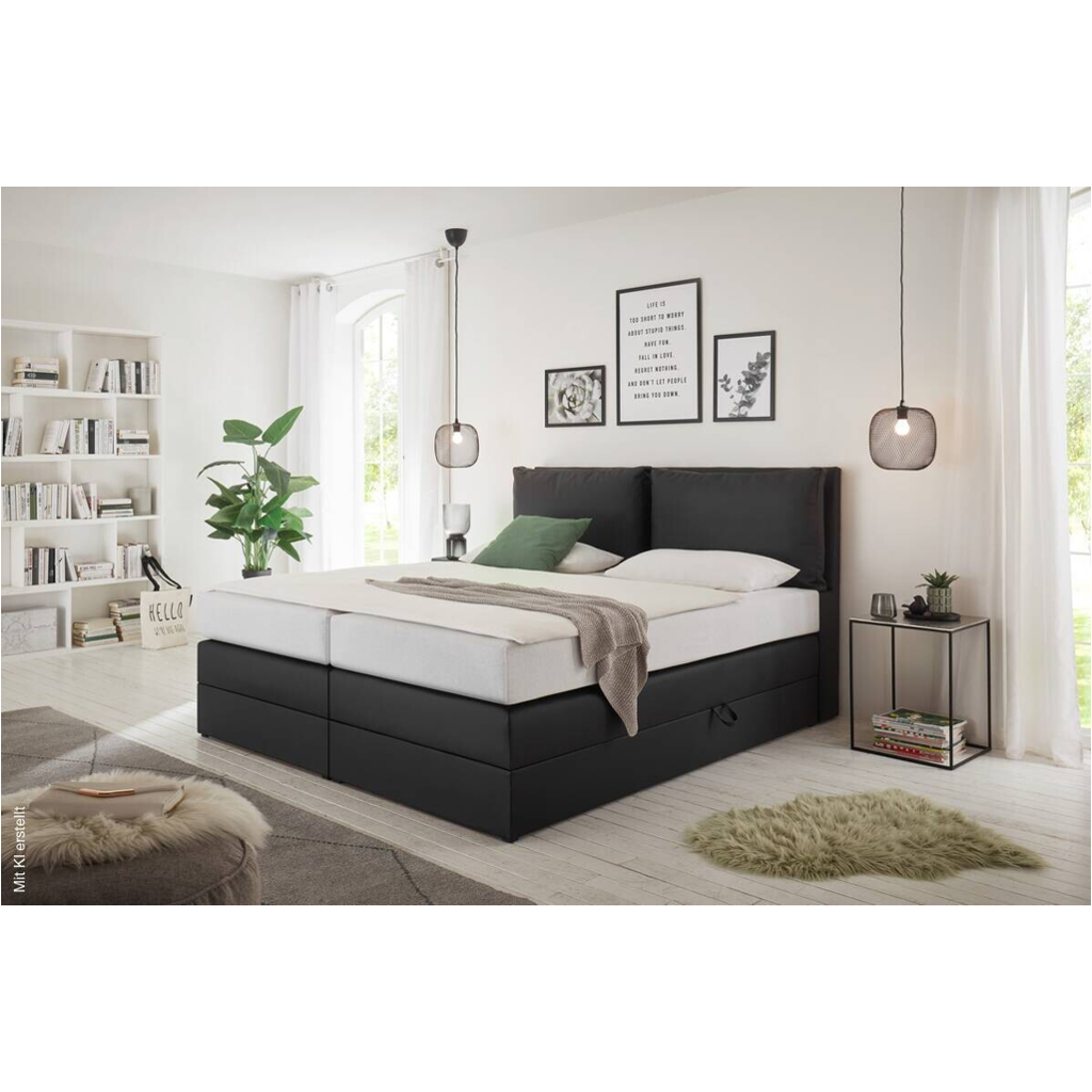 Boxspringbett Lissy schwarz Liegefläche B/L: ca. 180x200 cm