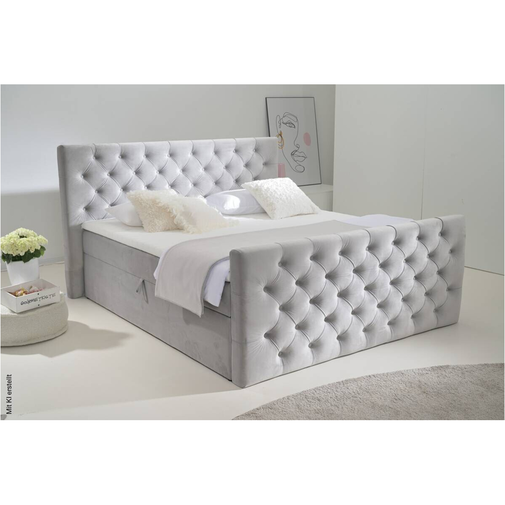 Boxbett Glow Silbergrau Liegefläche B/L: ca. 180x200 cm