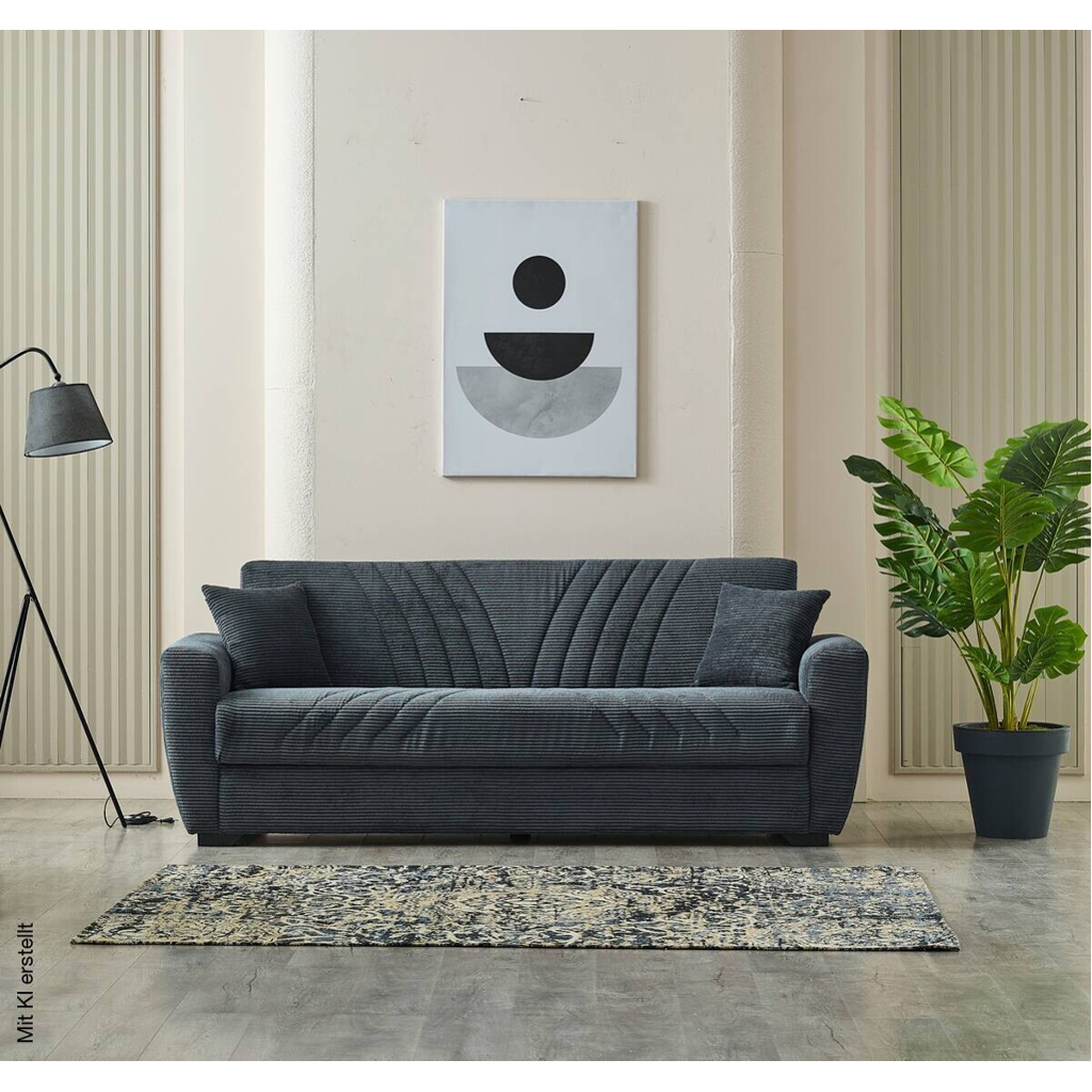Schlafsofa Alanya grau Microfaser B/H/T: ca. 227x91x83 cm