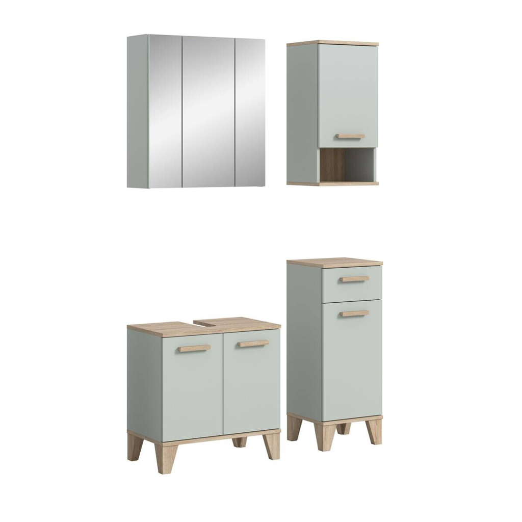 Badezimmer-Set STAR hellgrün Eiche hell Nachbildung B/H/T: ca. 109x190x34 cm