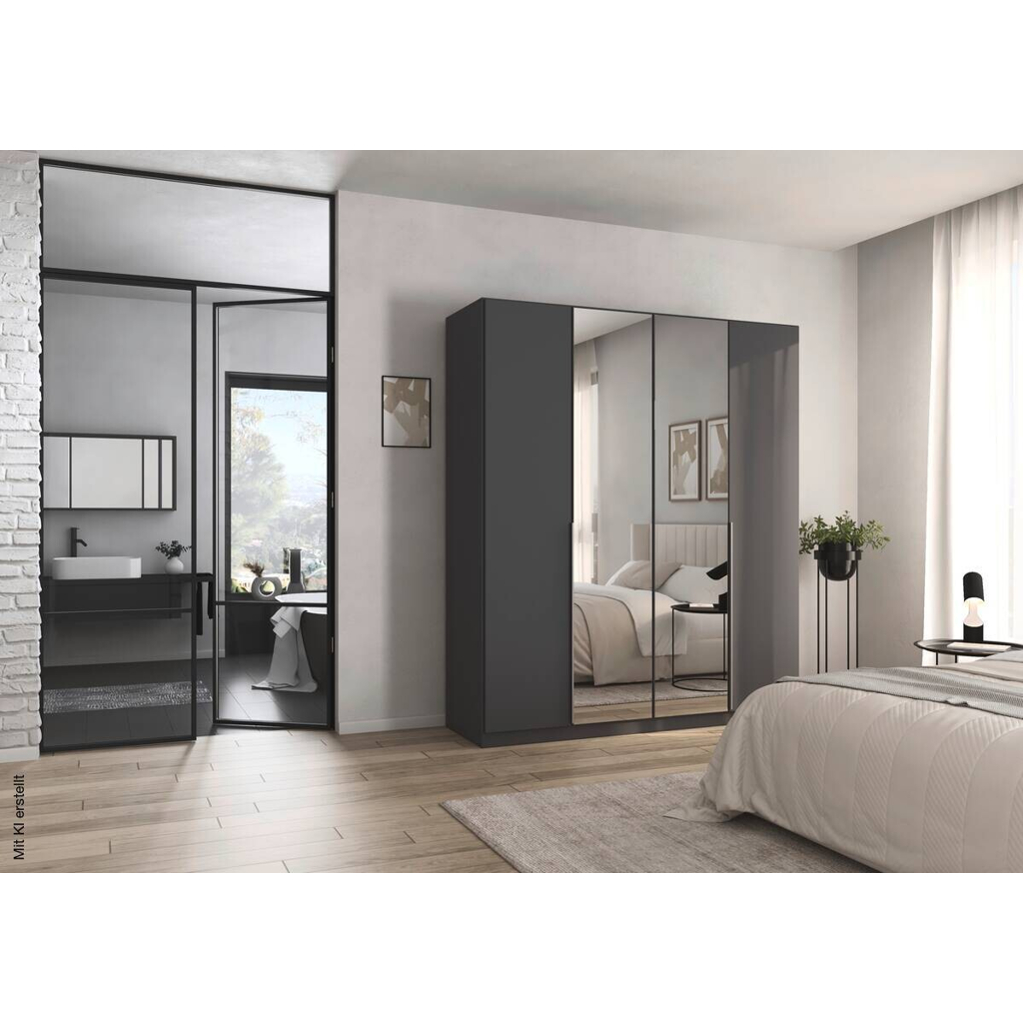 Kleiderschrank Alabama grau B/H/T: ca. 181x210x54 cm