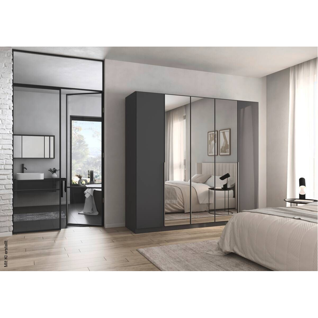 Kleiderschrank Alabama grau B/H/T: ca. 225x210x54 cm