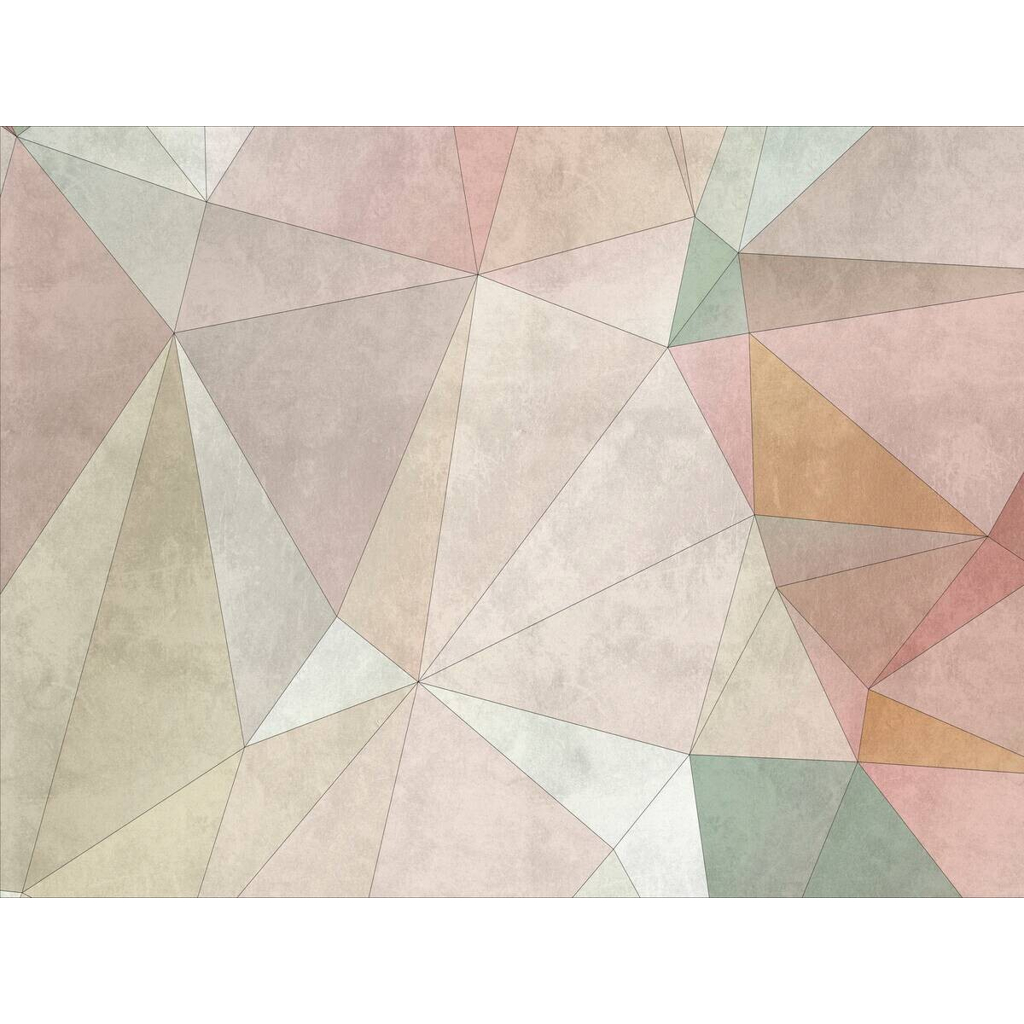 Livingwalls Fototapete Moderne Geometrie bunt rosa beige B/L: ca. 280x371 cm