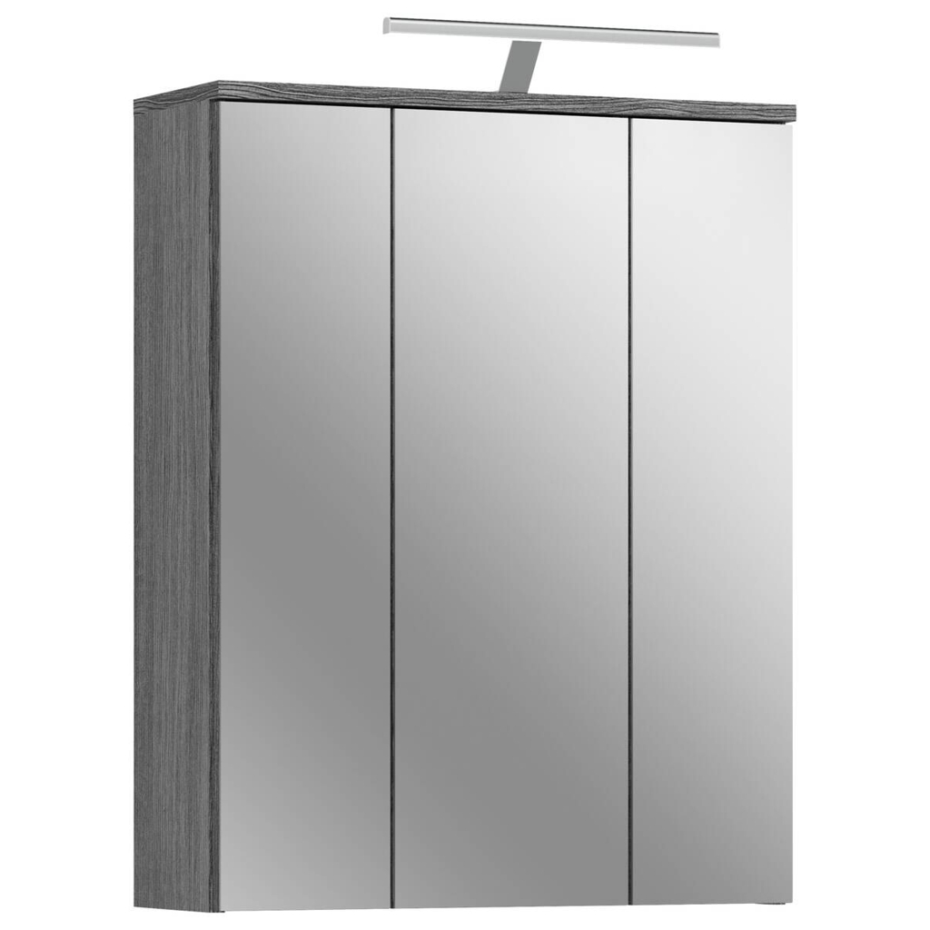 Spiegelschrank BLAKE Rauchsilber Nachbildung weiß Hochglanz B/H/T: ca. 60x77x21 cm