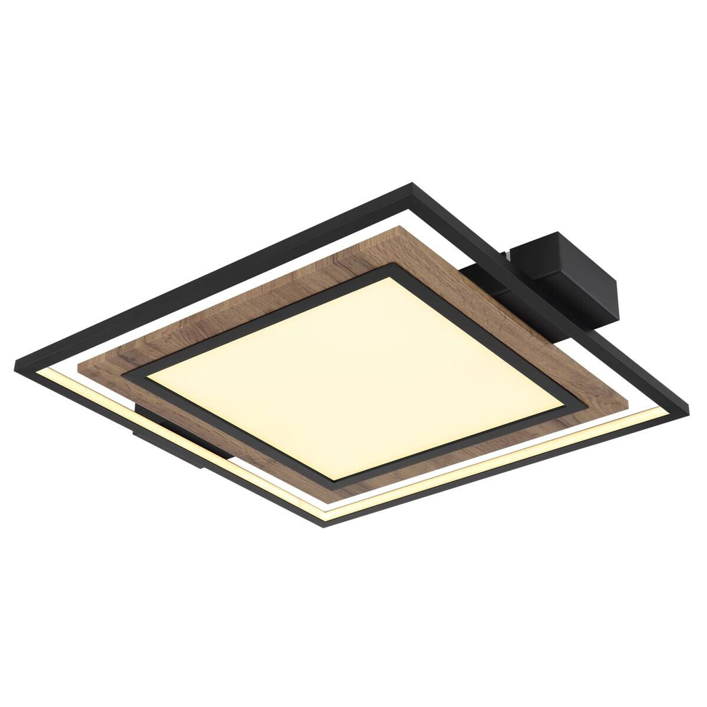 GLOBO LED-Deckenleuchte Opal schwarz Metall Kunststoff B/H/T: ca. 45x5,5x50 cm