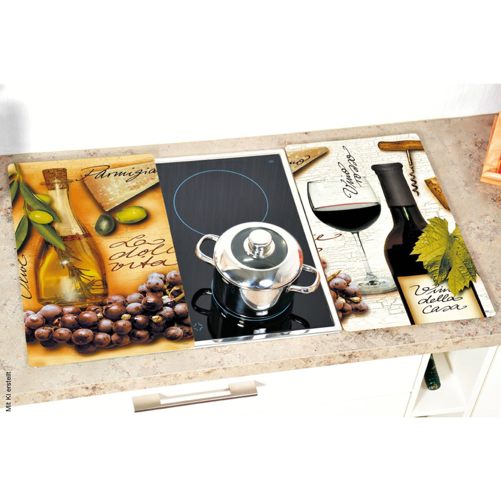 Kesper Herdabdeckplatte Italien bunt Glas B/T/L: ca. 30x0,8x52 cm