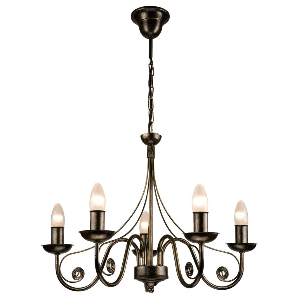 Lamkur Pendelleuchte Donato schwarz Stahl H/L: ca. 72x57 cm E27 5 Brennstellen