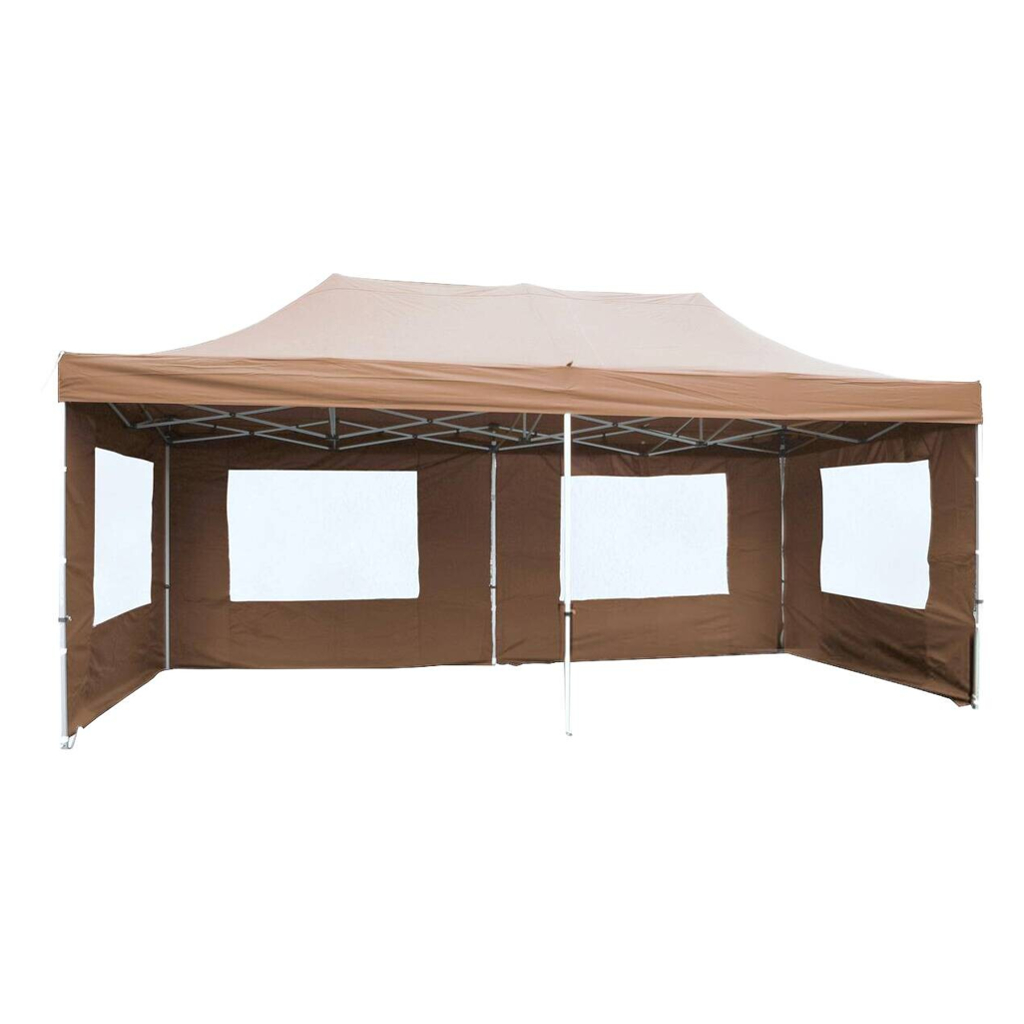 VCM Pavillon PROFI braun Polyester-Mischgewebe B/H/L: ca. 600x220x300 cm