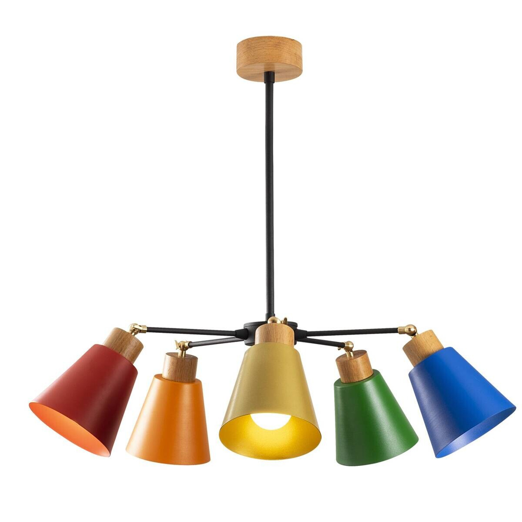 Opviq Pendelleuchte mehrfarbig Metall B/H/T/L/D: ca. 58x68x58x58x58 cm E27 5 Brennstellen