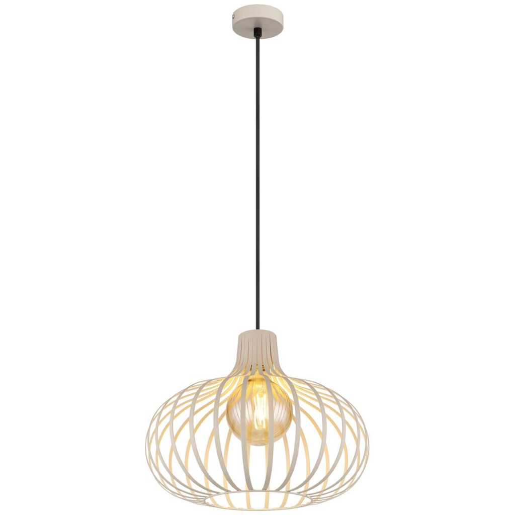 GLOBO Pendelleuchte MATEO 33370119 schwarz creme sand Metall H/D: ca. 150x40 cm E27 1 Brennstellen