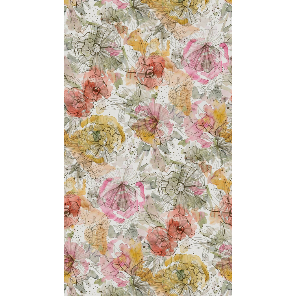 Livingwalls Fototapete Floral orange beige pink B/L: ca. 280x159 cm