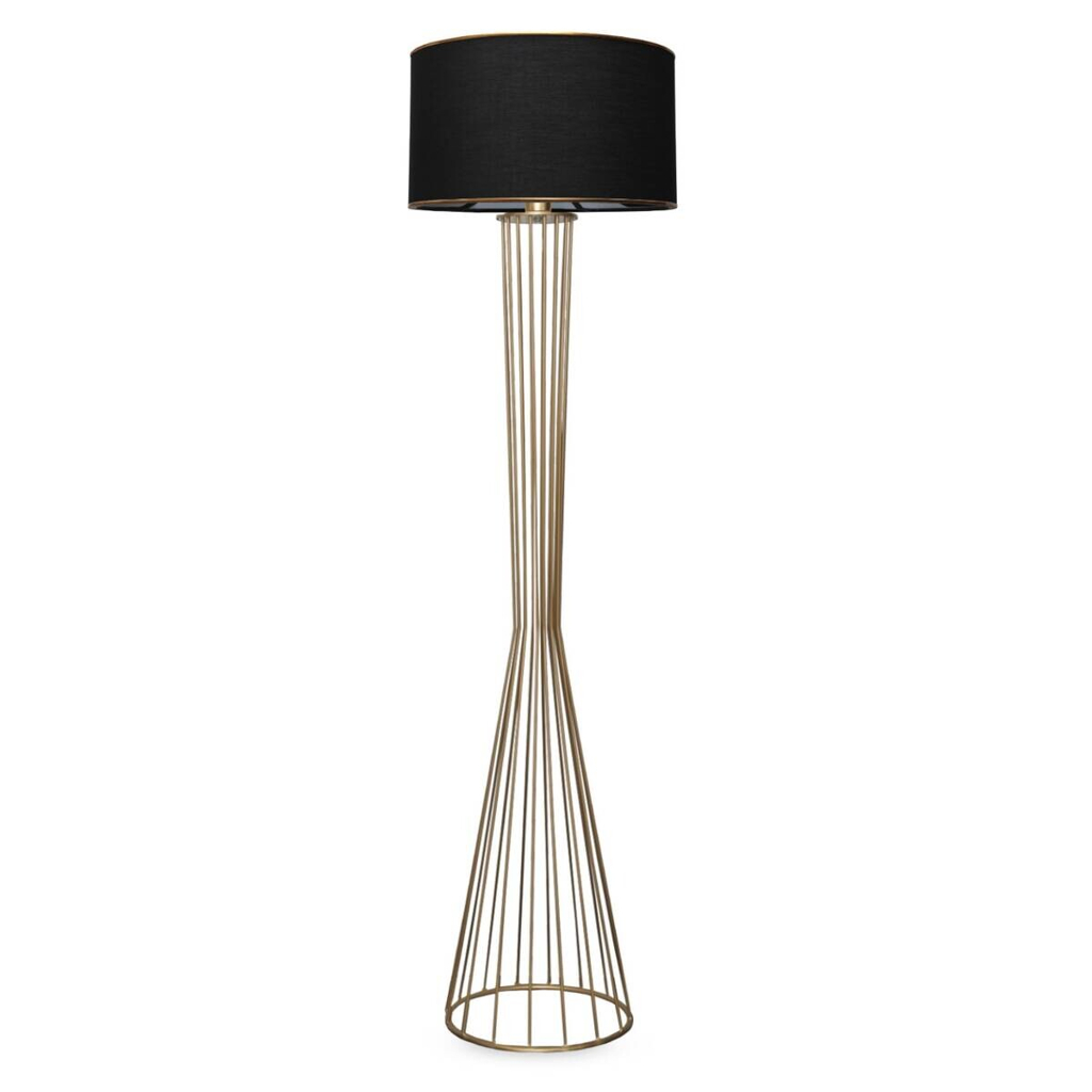 Opviq Stehlampe gold schwarz Metall B/H/T/L/D: ca. 38x155x38x38x38 cm E27 1 Brennstellen