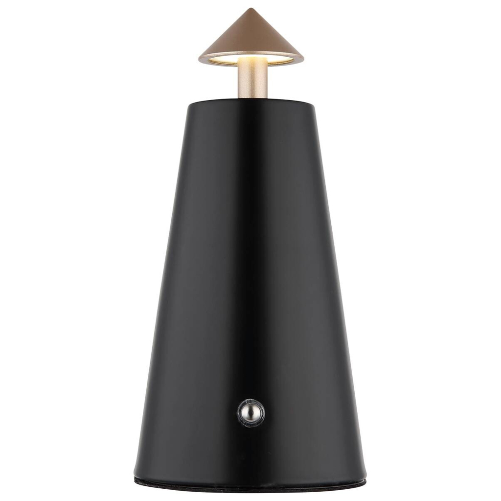 GLOBO LED-Tischleuchte mattschwarz schwarz Cappuccino Metall Kunststoff Stein H/D: ca. 19x9 cm 1 Brennstellen