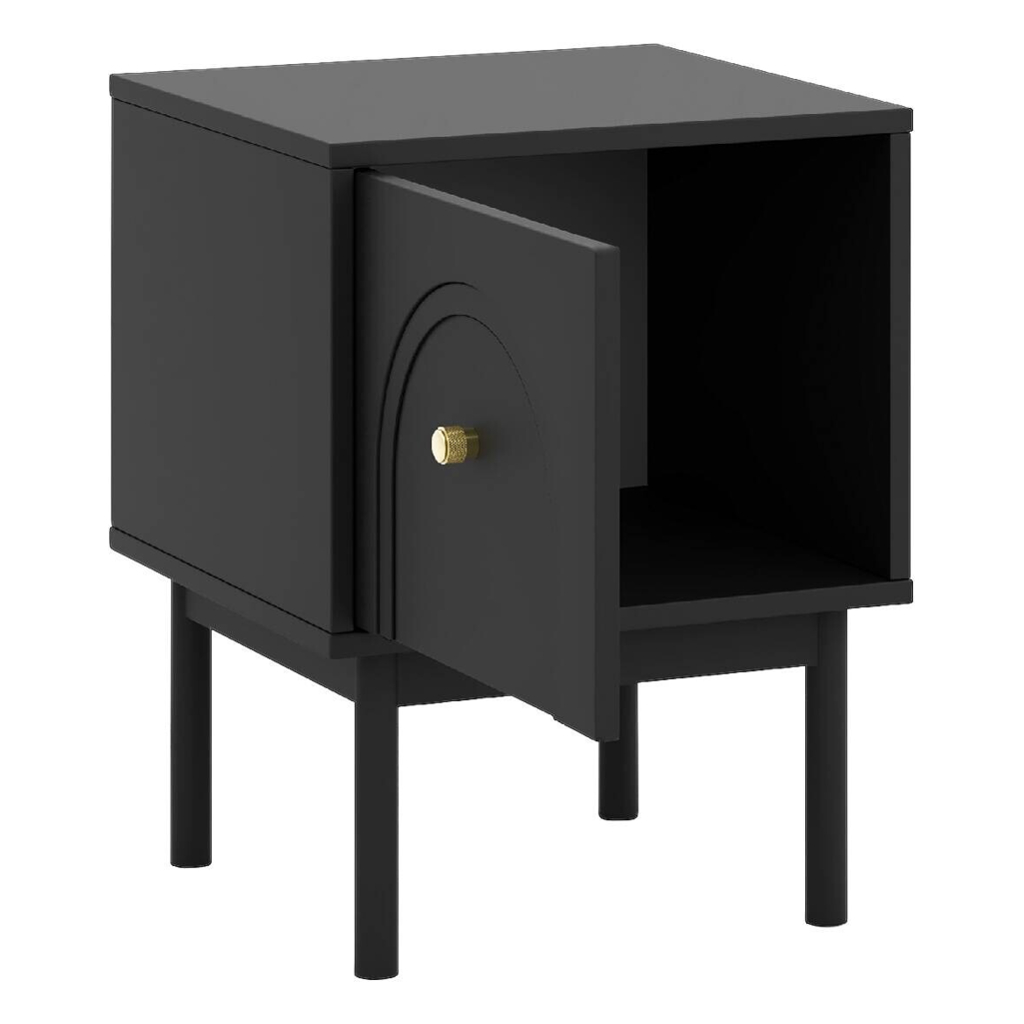 Nachtkonsole MAZOMA schwarz gold Optik B/H/T: ca. 41,5x53,5x39 cm