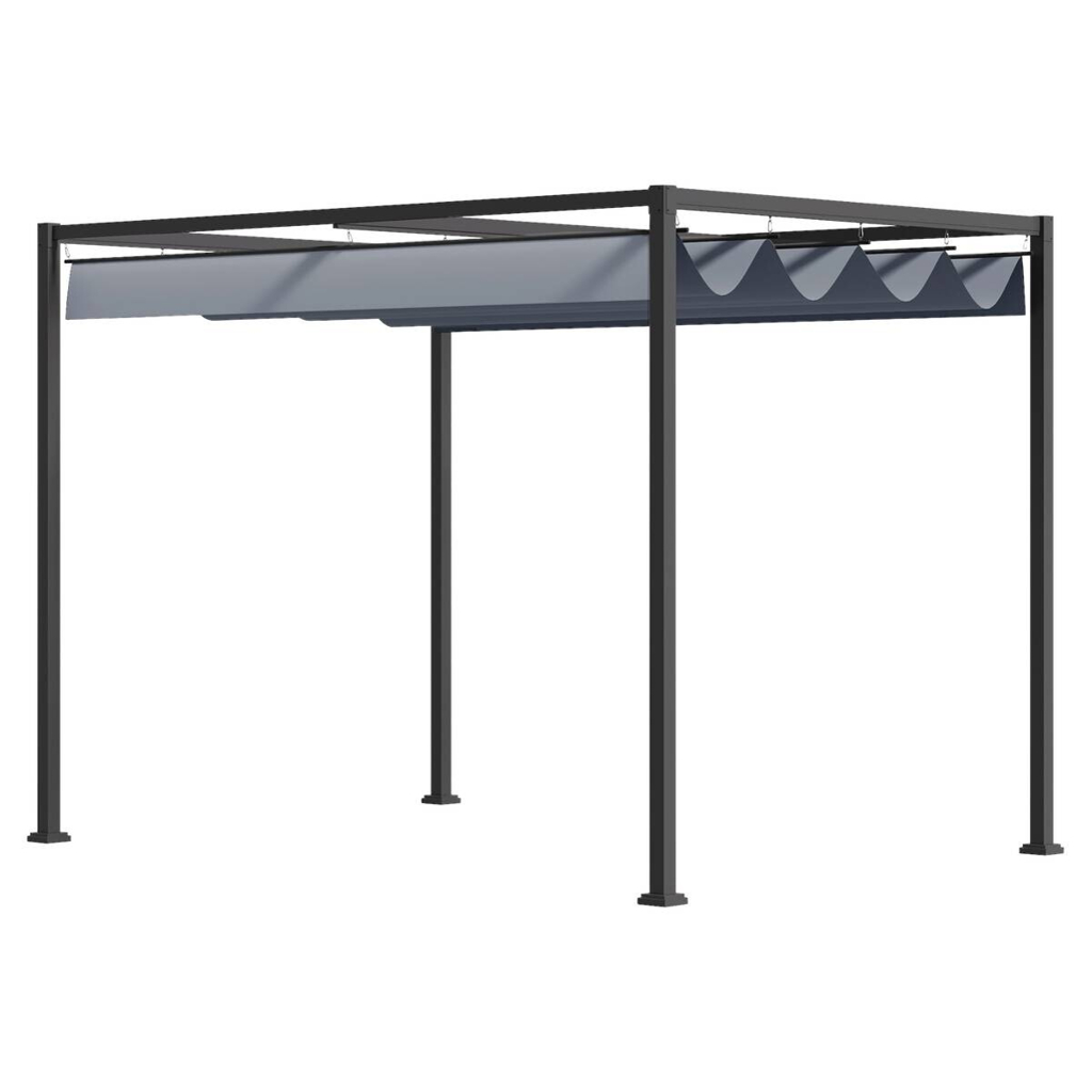 Outsunny Pergola dunkelgrau Stahl B/H/L: ca. 300x222x400 cm